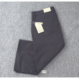 NYDJ ]eans Womens 14 Black Wide Leg Crop Capri Slimming Denim Stretch NEW